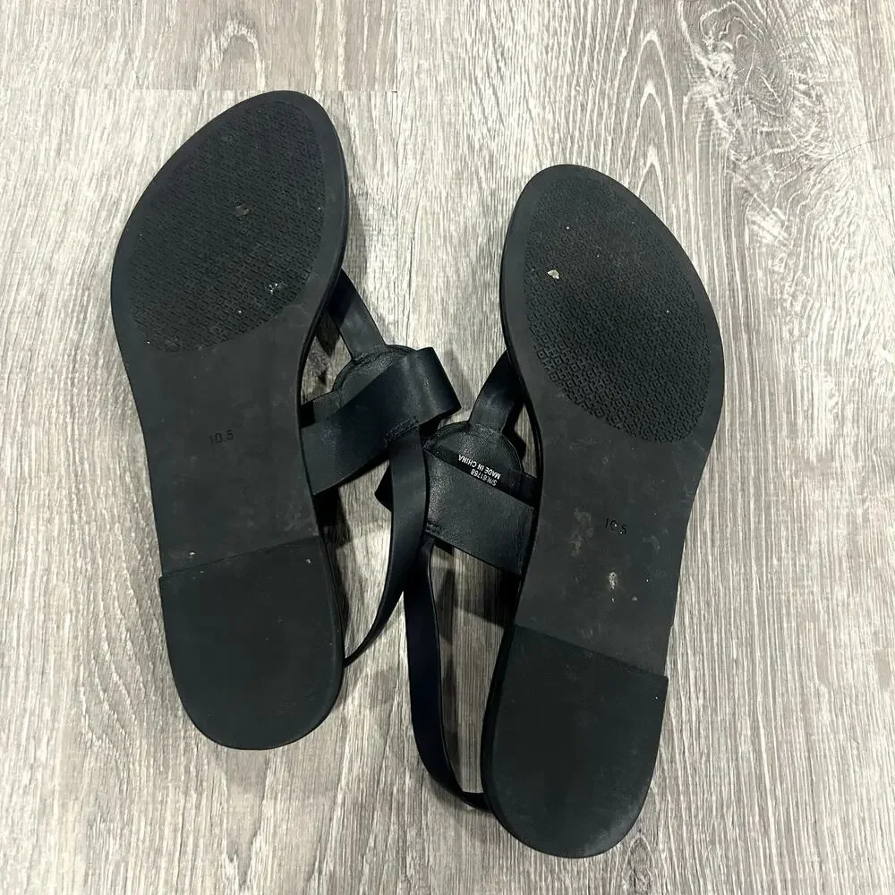 Tory Burch Black Bryce Logo Thong Sandal Size 10.5